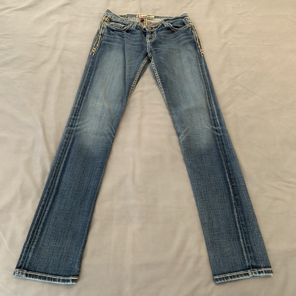 BKE Mya Skinny Jeans Womens 27x31.5 Blue Medium Wash Low Rise Stretch Denim
